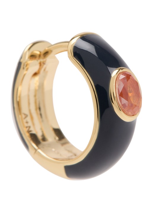 Anna + Nina Percy Huggie oorring met zirkonia verguld