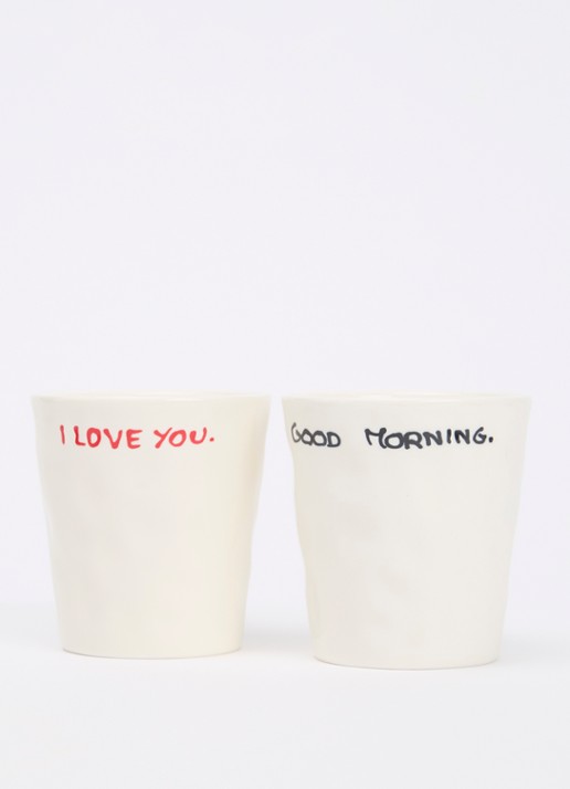 Anna + Nina Perfect Morning kopje 20 cl set van 2 - voorkant 4 wit