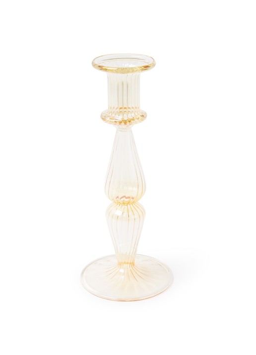 Anna + Nina Phoebe kandelaar 20 cm - voorkant geel