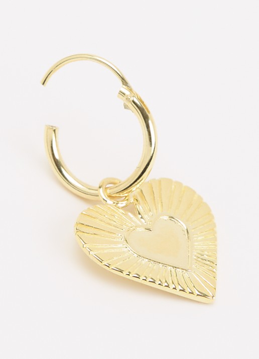 Anna + Nina Rhapsody Love enkele oorring verguld - detail goud