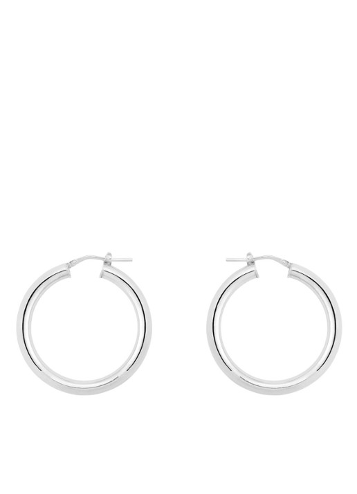 Anna + Nina Round Plain oorringen van zilver - detail 3 zilver
