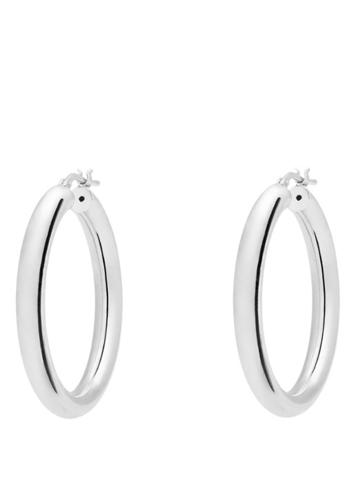 Anna + Nina Round Plain oorringen van zilver