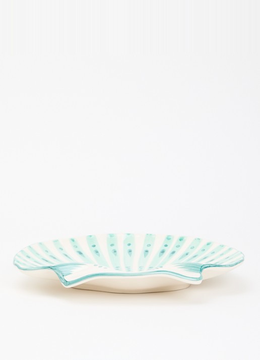 Anna + Nina Shell serveerschaal 33 cm - voorkant 3 groen