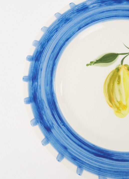 Anna + Nina Sicilian Lemon gebaksbordje 15 cm - detail geel