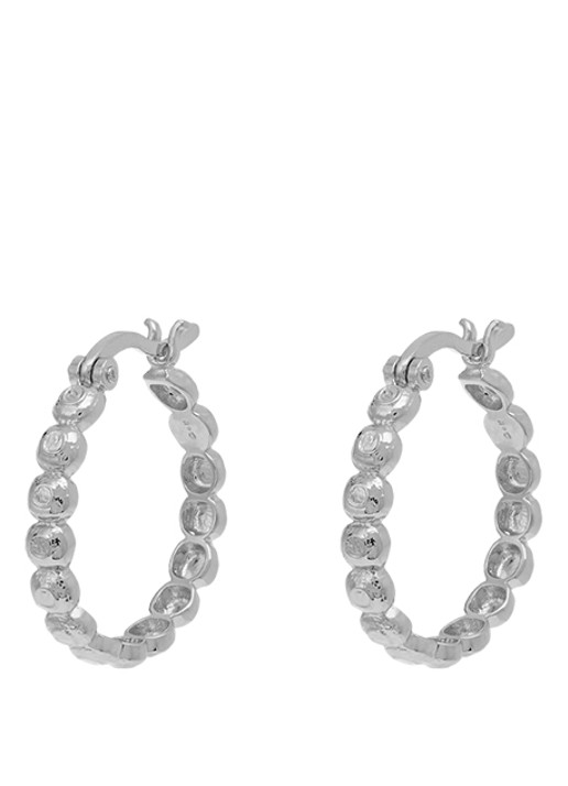 Anna + Nina Small Relic oorringen - voorkant zilver