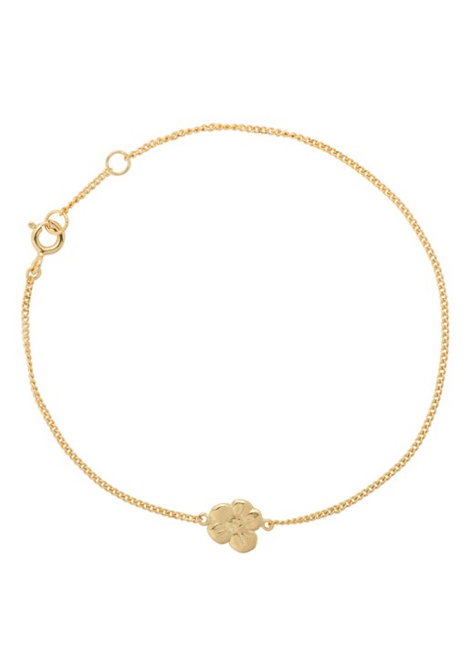 Anna + Nina Soul Flower armband verguld - voorkant goud