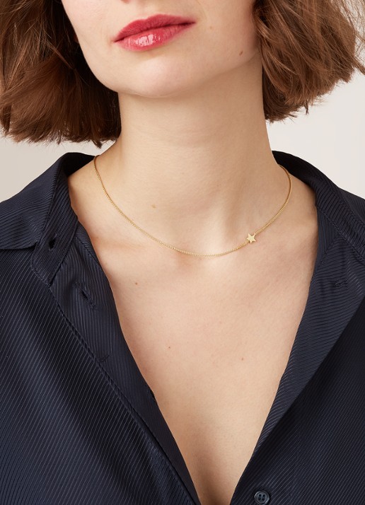 Anna + Nina Stellar Short ketting verguld - voorkant 2 goud