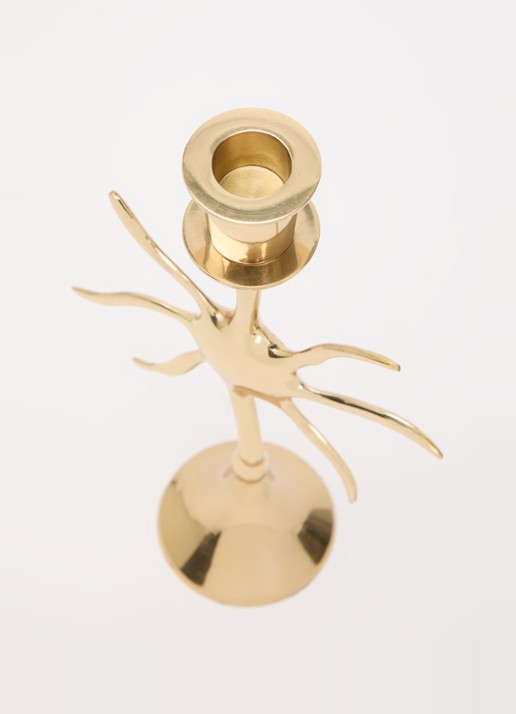 Anna + Nina Sunny kandelaar 25 cm - voorkant 2 goud