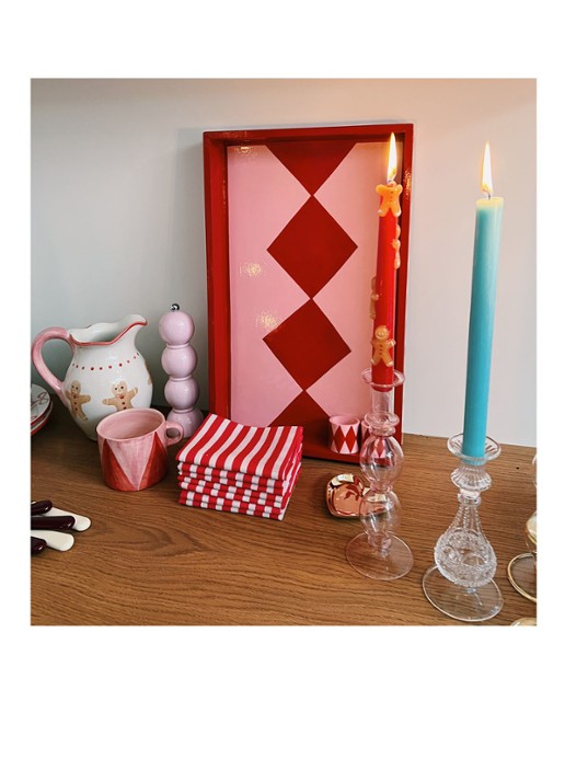 Anna + Nina Sweet Gingerbread kaars set van 2  - achterkant rood