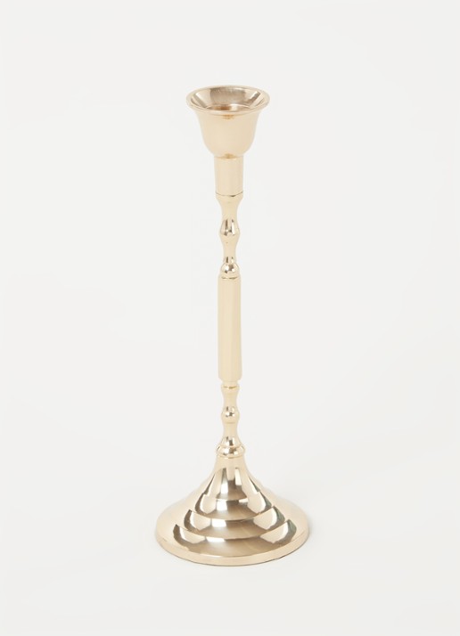 Anna + Nina Tall kandelaar 23 cm - voorkant 3 goud