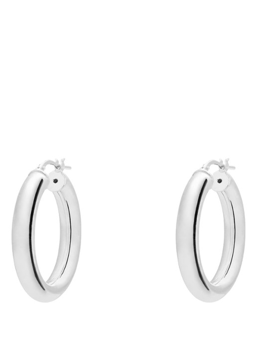 Anna + Nina Thick Plain L oorringen van zilver