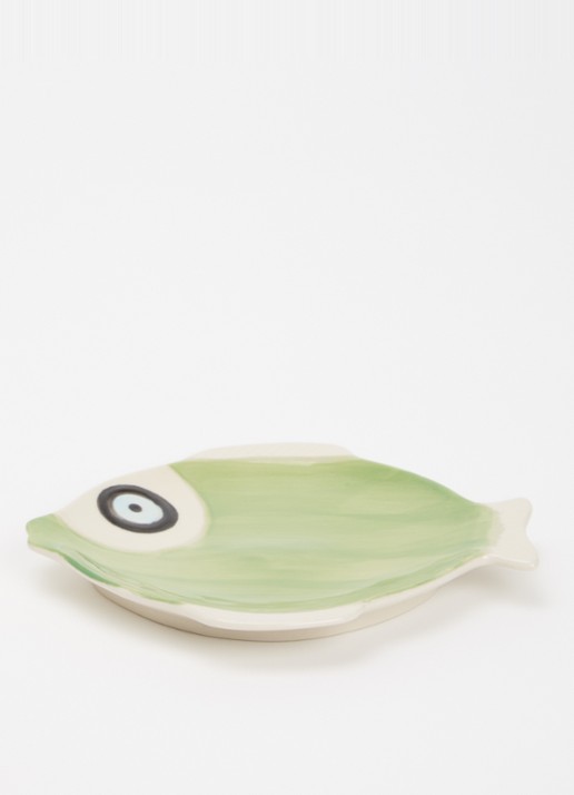 Anna + Nina Tidal Fish serveerschaal 17 cm - voorkant 3 groen