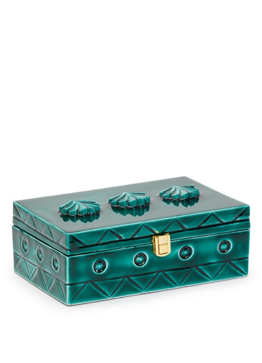 Anna + Nina Tide's Treasure sieradendoos 15 x 22 cm - voorkant groen