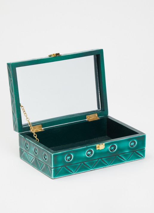 Anna + Nina Tide's Treasure sieradendoos 15 x 22 cm - voorkant 2 groen