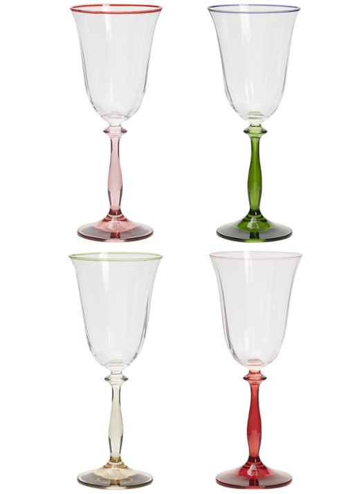 Anna + Nina Toasts & Tales Optic wijnglas 25 cl set van 4