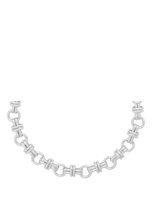 Anna + Nina Twin Rolo armband - voorkant 2 zilver