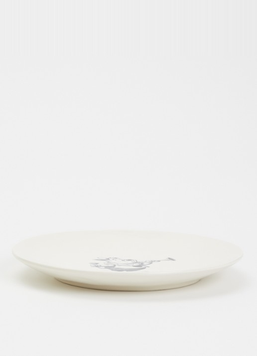 Anna + Nina White Rabbit's Delight gebaksbordje 15 cm - voorkant 2 gebroken wit