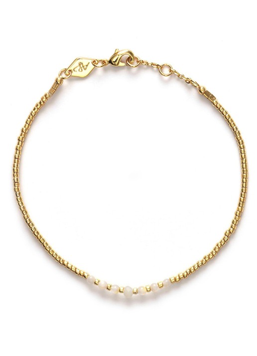 ANNI LU Bead & gem kralenarmband verguld