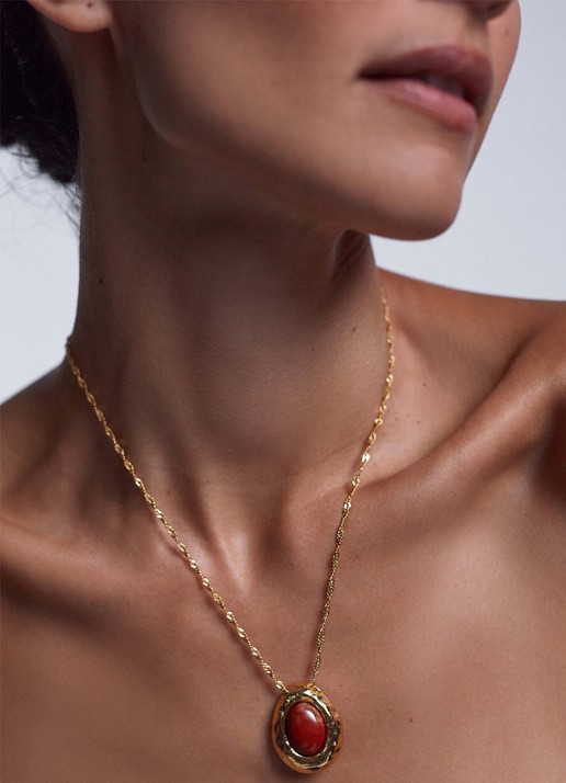 ANNI LU Cherry on top ketting verguld - voorkant 2 goud