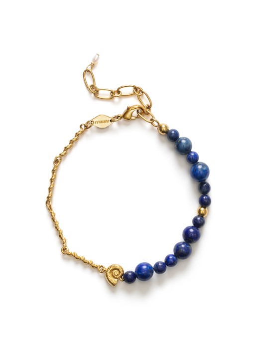ANNI LU Deep Blue armband verguld
