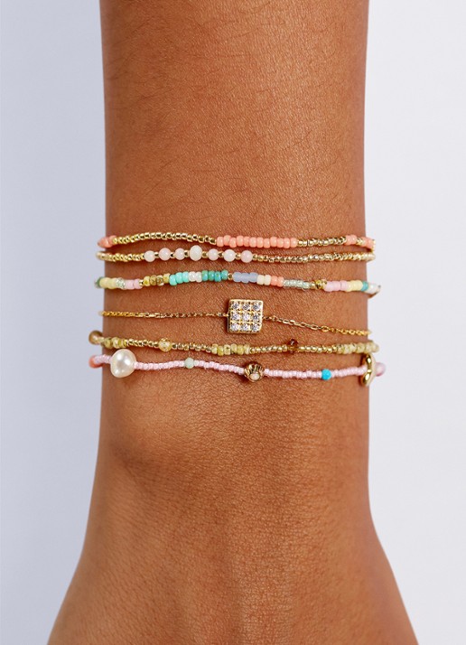 ANNI LU Eldorado Spritz armband verguld - detail 3 zalmroze
