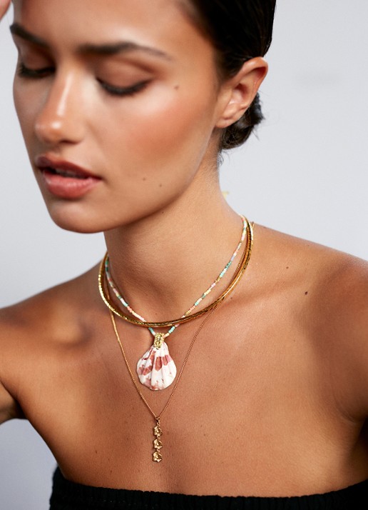 ANNI LU Eldorado Spritz ketting   - detail 3 zalmroze