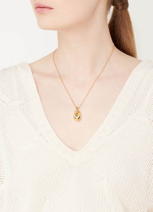 ANNI LU Golden Pebble ketting verguld - voorkant 6 goud