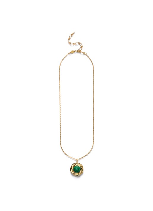 ANNI LU Malachite Knot ketting verguld