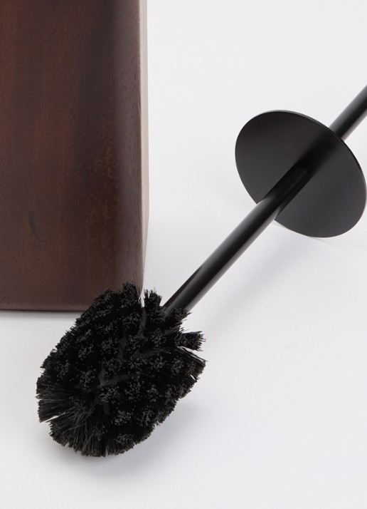 Aquanova Ebony toiletborstel met houder - voorkant 2 donkerbruin