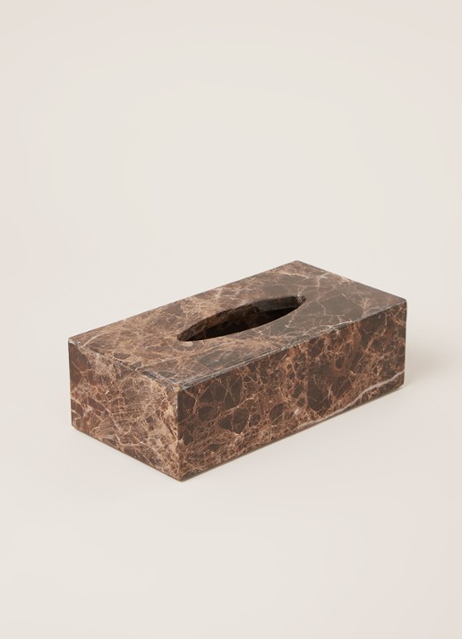 Aquanova Hammam tissuebox 25,5 cm  - voorkant 3 donkerbruin