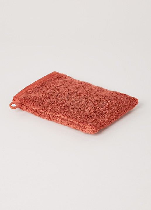 Aquanova London washand 16 x 22 cm - voorkant 3 oranjerood