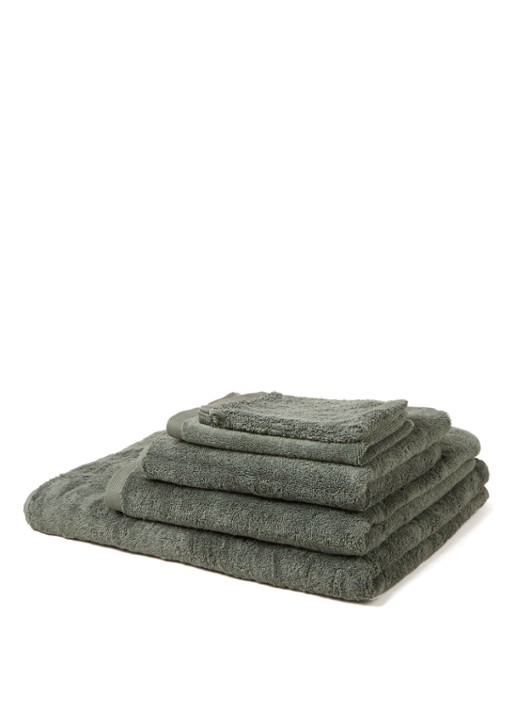 Aquanova London washand 16 x 22 cm - voorkant 2 legergroen