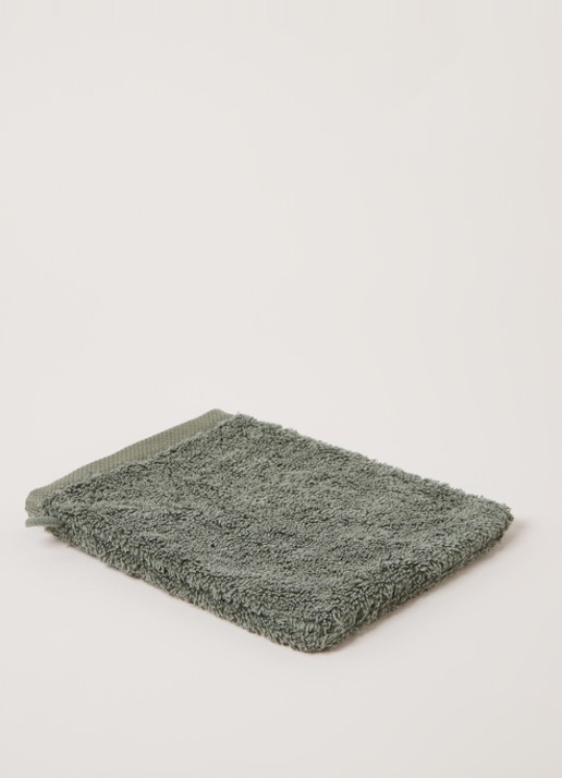 Aquanova London washand 16 x 22 cm - voorkant 3 legergroen