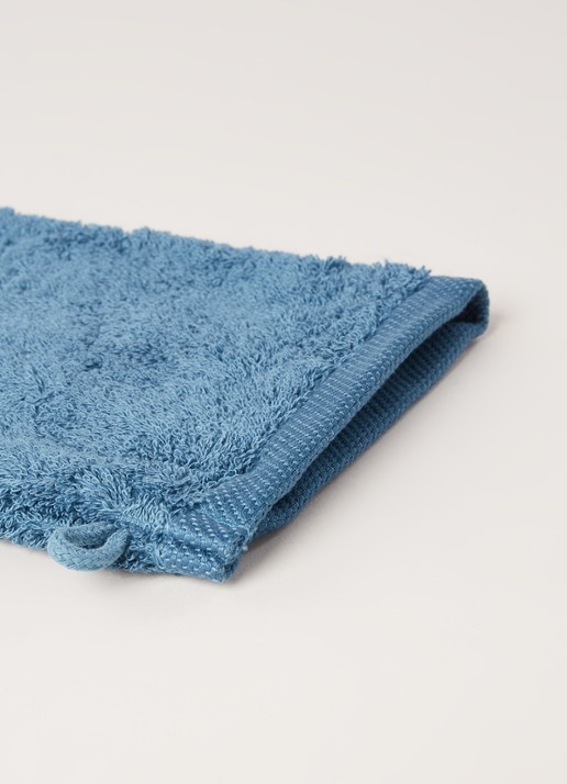 Aquanova London washand 16 x 22 cm - detail staalblauw