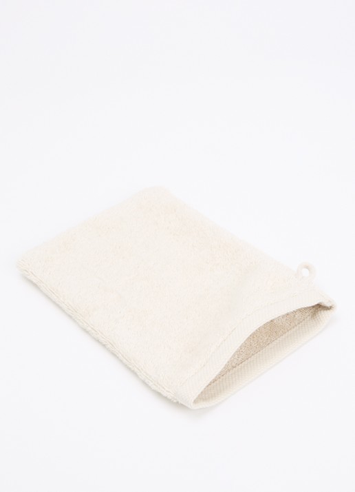 Aquanova London washand - 600 gr/m² - 16 x 22 cm - detail gebroken wit