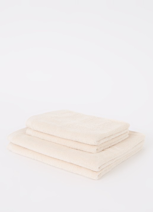 Aquanova Rio handdoek set van 4 - 500 gr/m2 - voorkant 3 beige