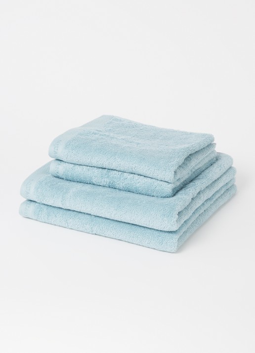 Aquanova Rio handdoek set van 4 - 500 gr/m2 - voorkant 3 zeegroen