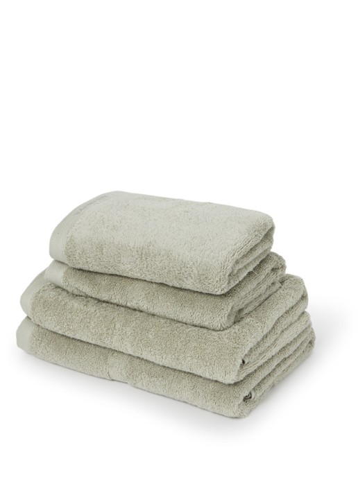 Aquanova Rio handdoek set van 4 - 500 gr/m2 - voorkant olijfgroen