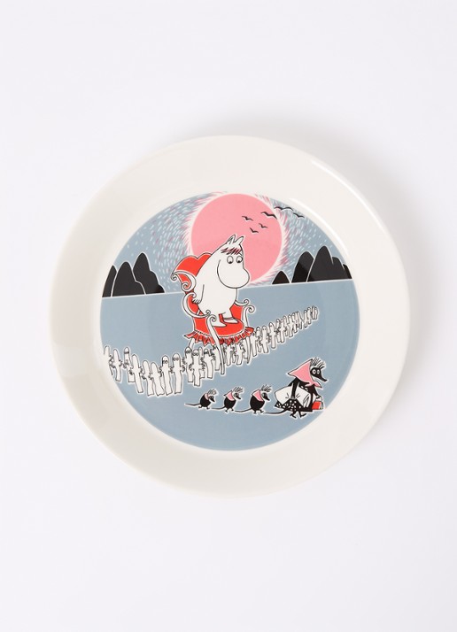 Arabia Moomin Adventure Moving ontbijtbord 19 cm - voorkant 2 grijs