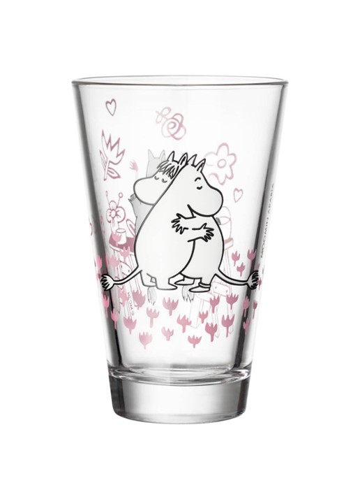 Arabia Moomin Love drinkglas 30 cl set van 2 - achterkant transparant