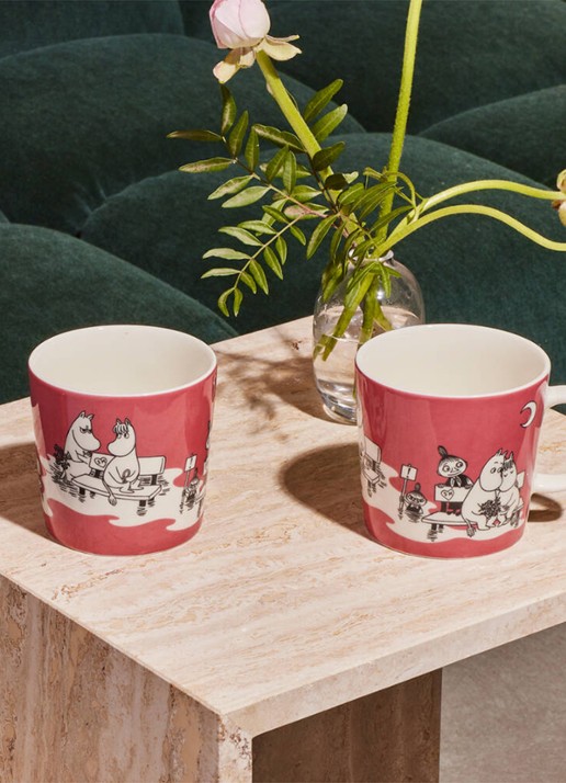 Arabia Moomin mok 40 cl - achterkant 3 roze