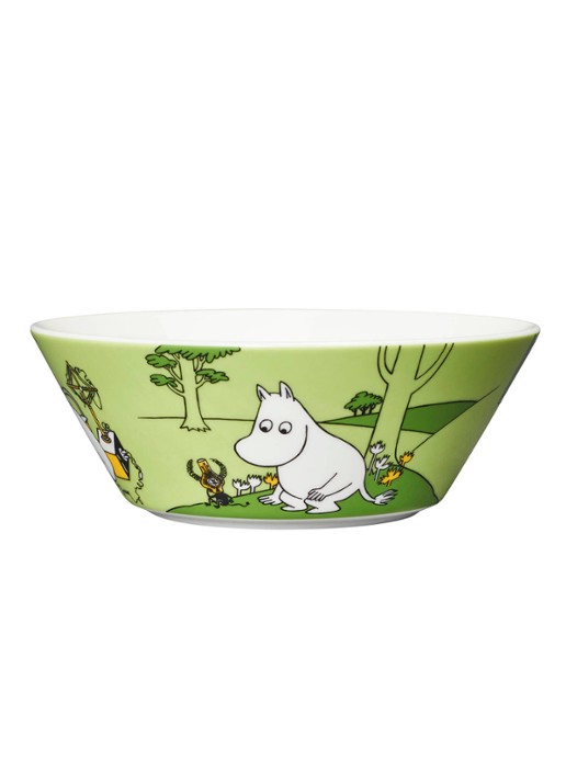 Arabia Moomintroll kom 15 cm - voorkant 2 groen