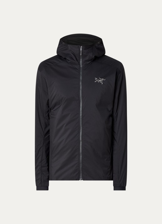 Arc'teryx Atom gewatteerd jack met capuchon en ritszakken - voorkant zwart