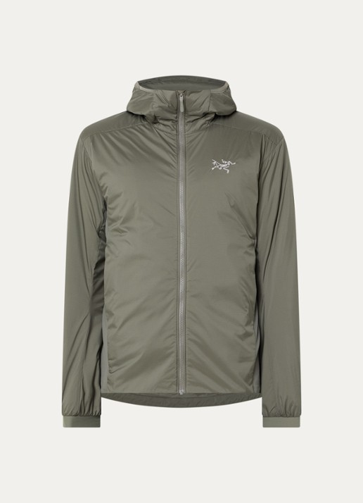 Arc'teryx Atom gewatteerd jack met capuchon en ritszakken - voorkant 2 legergroen