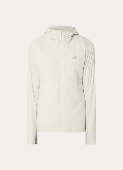 Arc'teryx Atom windjack met ritszakken en capuchon - voorkant 2 beige