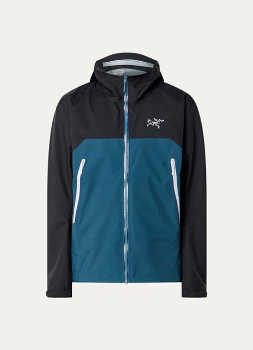 Arc'teryx Beta Gore-Tex windjack met logoborduring en ritszakken - voorkant 2 petrol