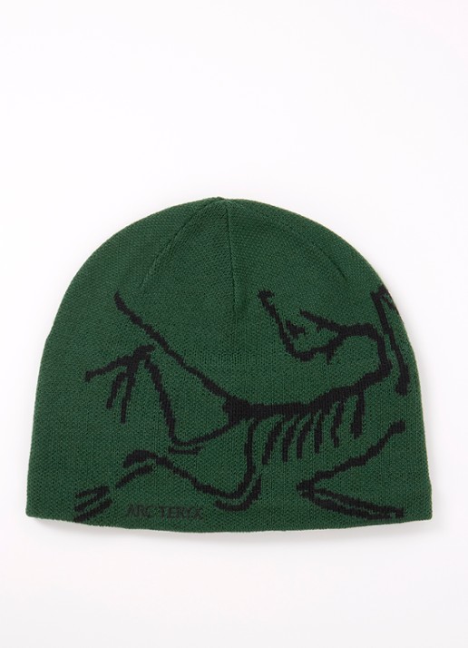 Arc'teryx Bird Head muts in wolblend met logo - voorkant groen