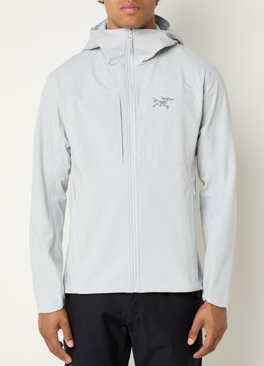 Arc'teryx Gamma MX softshell jack met ritszakken en logoborduring - detail 2 lichtgrijs