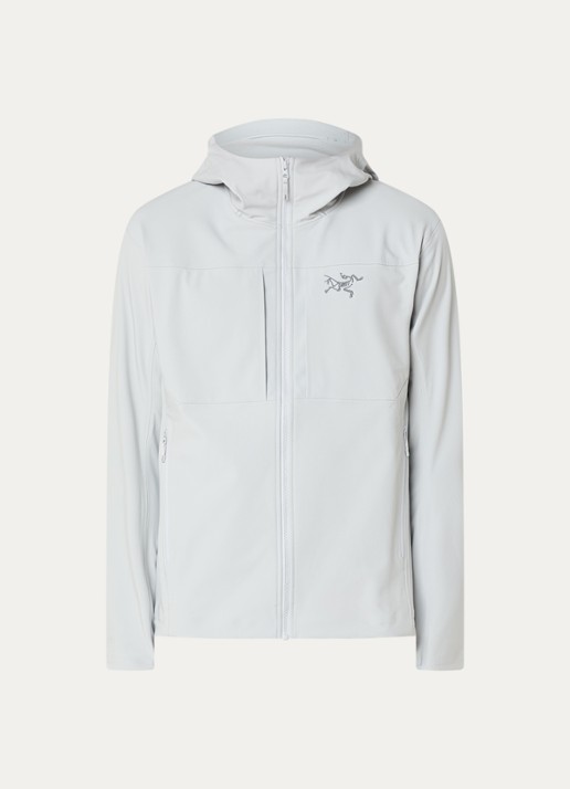 Arc'teryx Gamma MX softshell jack met ritszakken en logoborduring - voorkant 3 lichtgrijs