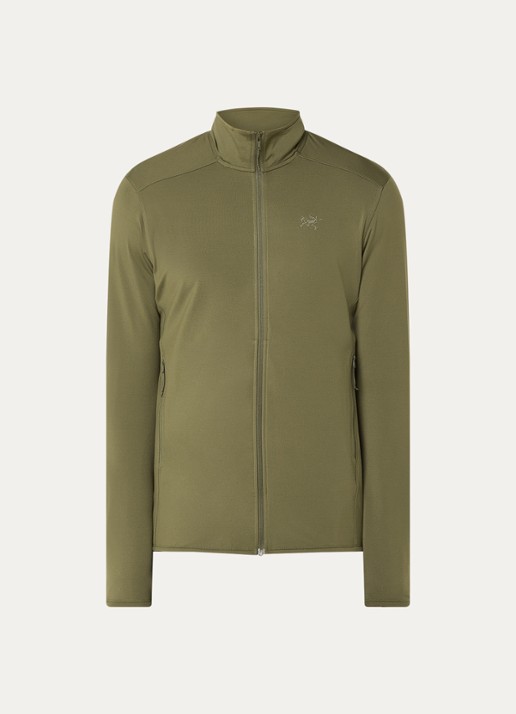 Arc'teryx Kyanite sweatvest met ritszakken en logoborduring - voorkant 3 mosgroen